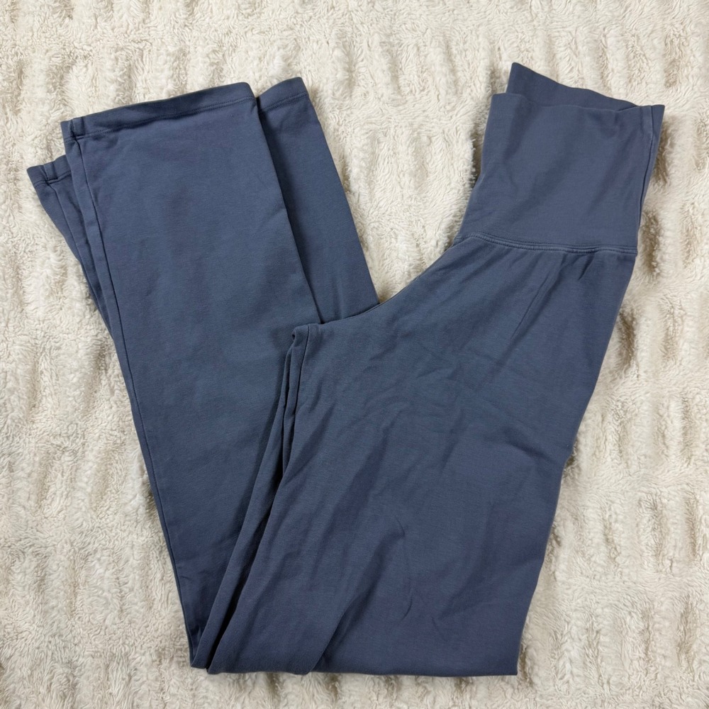 Brandy Melville Anastasia Flare Pants Slate Blue Grey Wide Leg Yoga Trousers OS